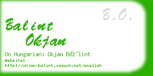balint okjan business card